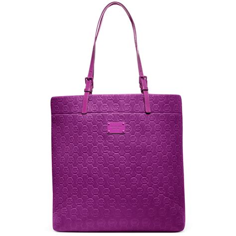 michael kors purple neoprene tote